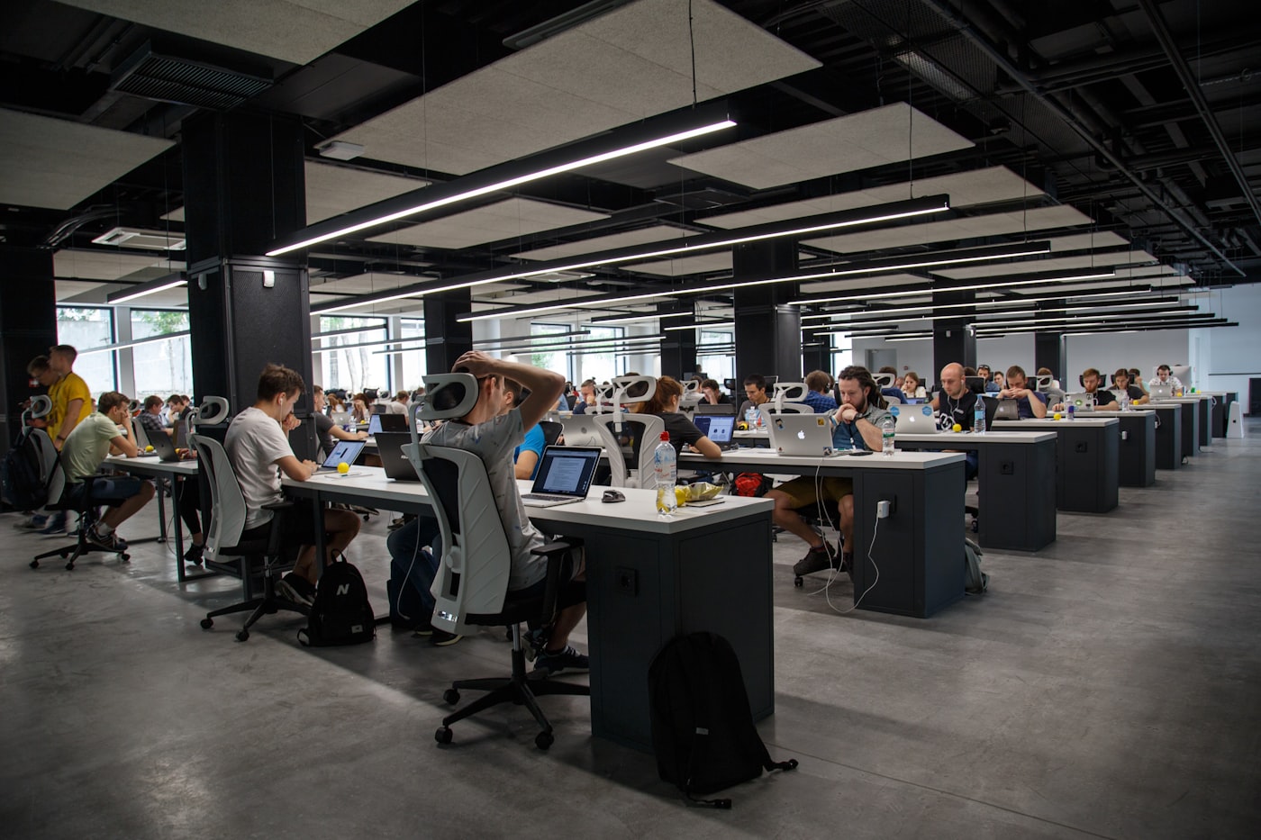 An open-plan operations floor at work